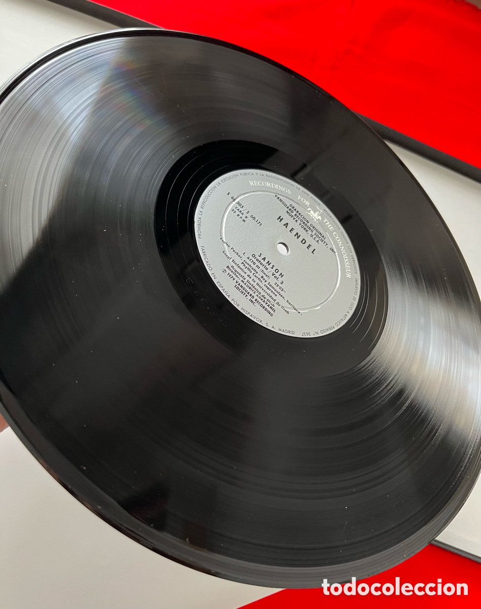 Discos de vinilo: Cofre 3LPs Handel - Sans&oacute;n - Foto 4