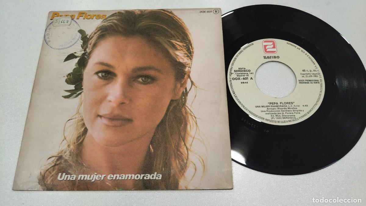 Discos de vinilo: SCO129-PACA FLORES UNA MUJER ENAMORADA- 7&rdquo; PROMO