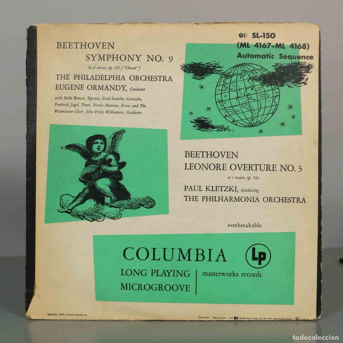 Discos de vinilo: LP. Beethoven: Symphony No. 9, Leonore Overture No. 3 - Eugene Ormandy, Paul Kletzki, The Philadelp