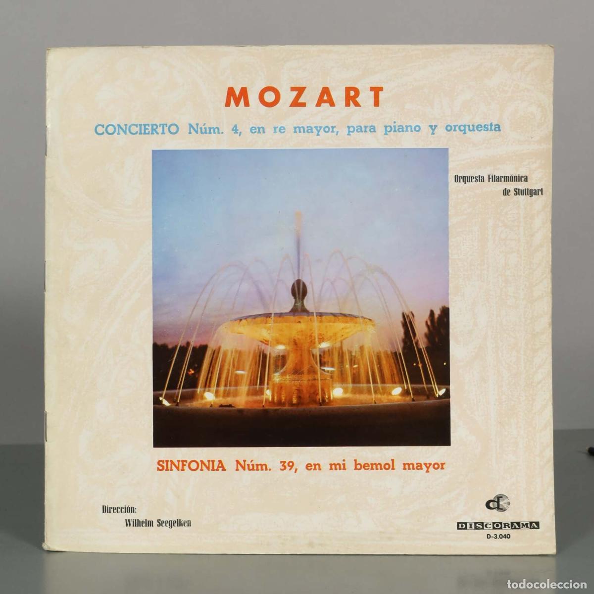 Discos de vinilo: LP. Concierto N&uacute;m. 4 en re mayor - Sinfon&iacute;a N&uacute;m. 39 en mi bemol mayor - Mozart - Wilhelm Seegelken,