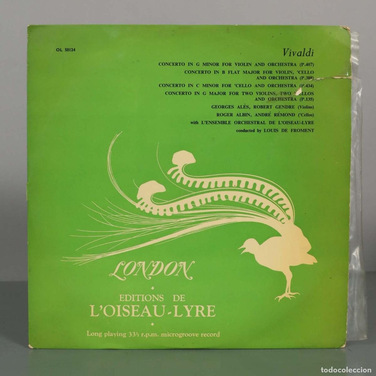 Discos de vinilo: LP. Vivaldi: Concertos for Violin, Cello and Orchestra - Louis De Froment, Georges Al&egrave;s, Robert Gen