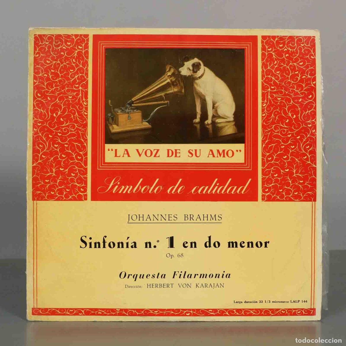 Discos de vinilo: LP. Sinfon&iacute;a n.&ordm; 1 en do menor, Op. 68 - Johannes Brahms - Orquesta Filarmon&iacute;a, Herbert von Karajan