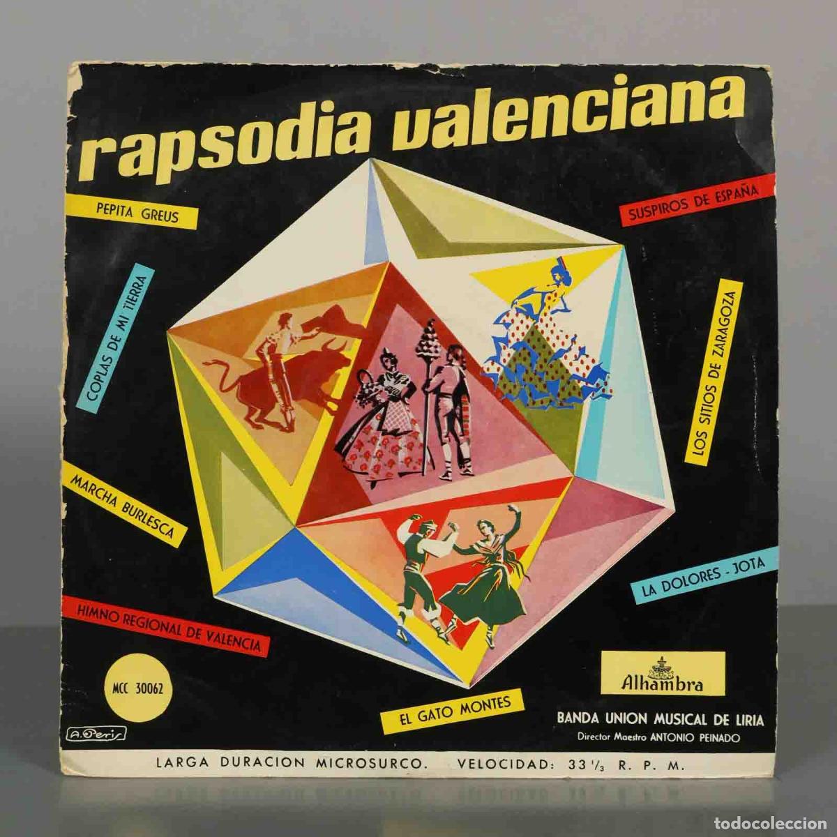 Discos de vinilo: LP. Rapsodia Valenciana - Banda Uni&oacute;n Musical de Liria, Antonio Peinado