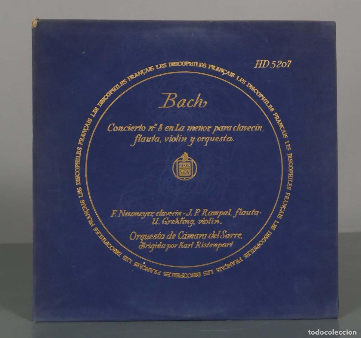 Discos de vinilo: LP. Bach - Concierto n&ordm; 8 en La menor para clavec&iacute;n, flauta, viol&iacute;n y orquesta - F. Neumeyer, J. P.