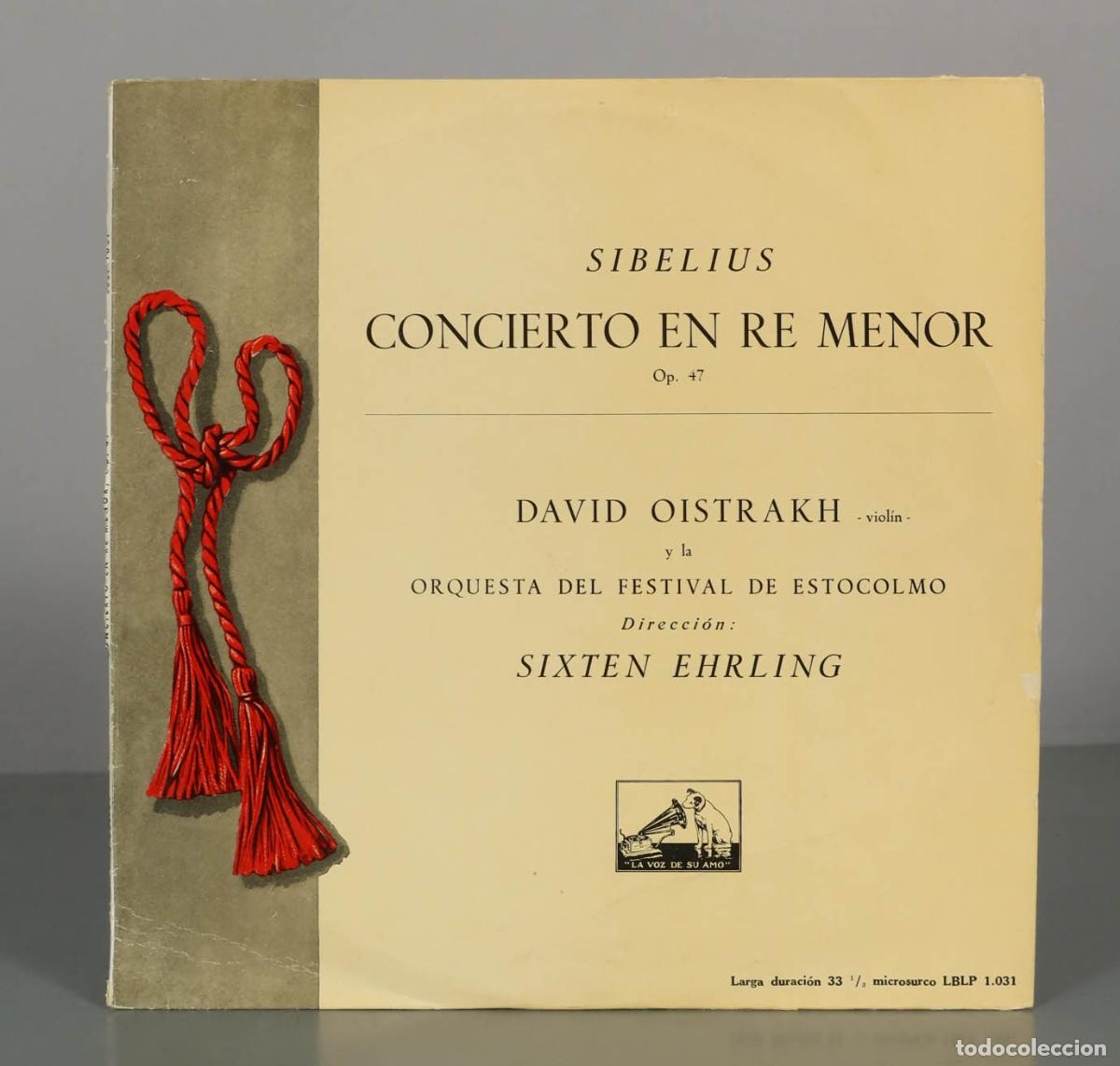 Vinyl records: LP. Concierto en re menor - Sibelius - David Oistrakh, Orquesta del Festival de Estocolmo, Sixten E