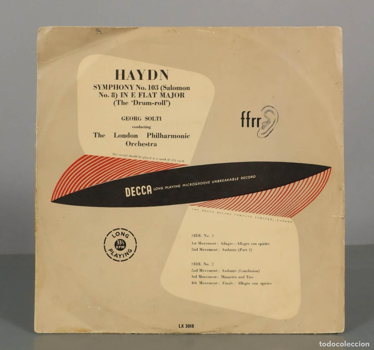 Discos de vinilo: LP. Haydn - Symphony No. 103 (The &acute;Drum-roll&acute;) - Georg Solti conducting The London Philharmonic Orc
