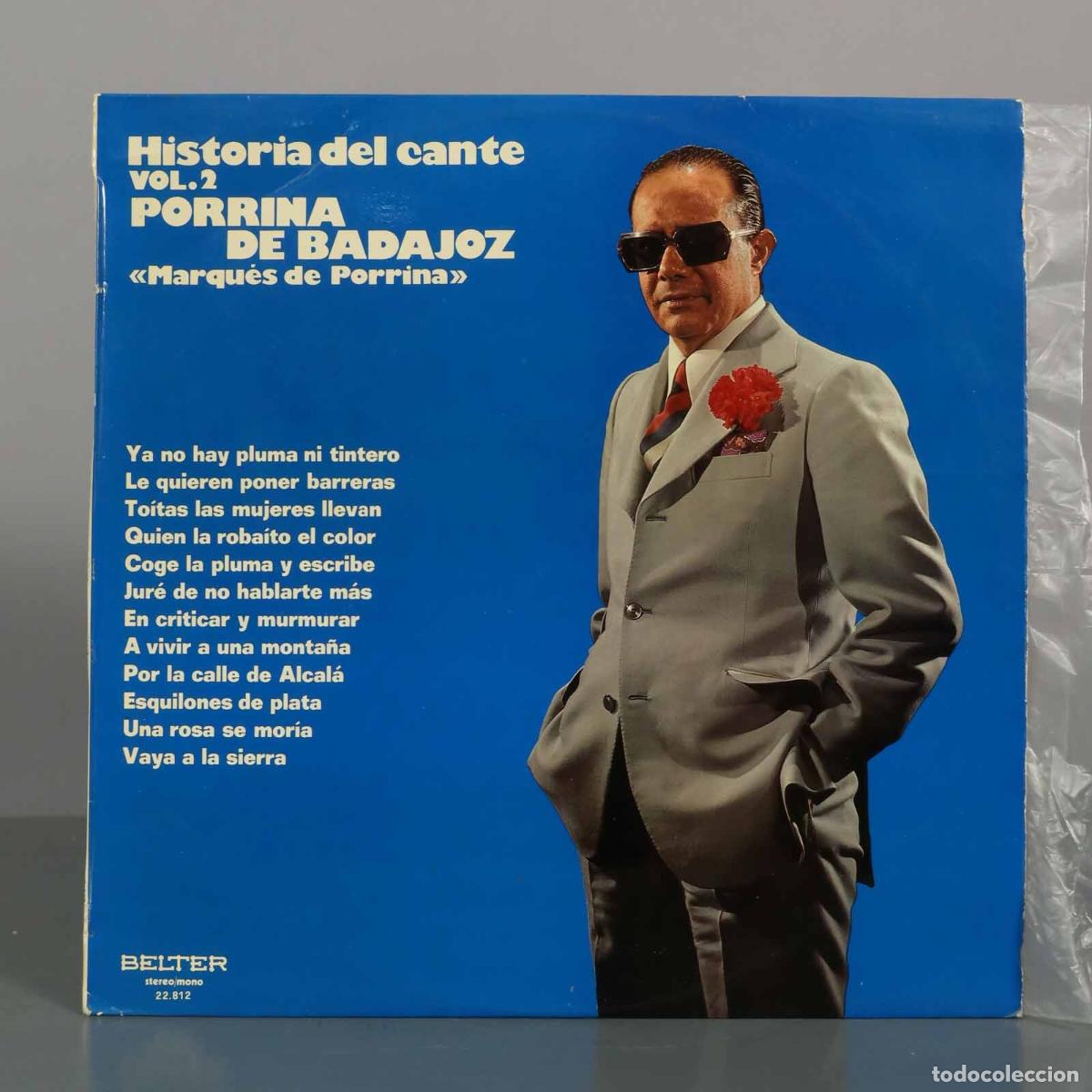 Discos de vinilo: LP. Historia del Cante Vol. 2 - Porrina de Badajoz - Belter