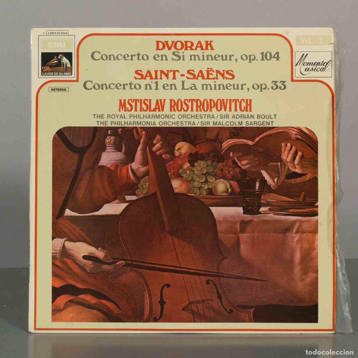 Discos de vinilo: LP. Dvorak: Concerto en Si mineur, Op. 104 - Saint-Sa&euml;ns: Concerto n.&ordm; 1 en La mineur, Op. 33 BOULT