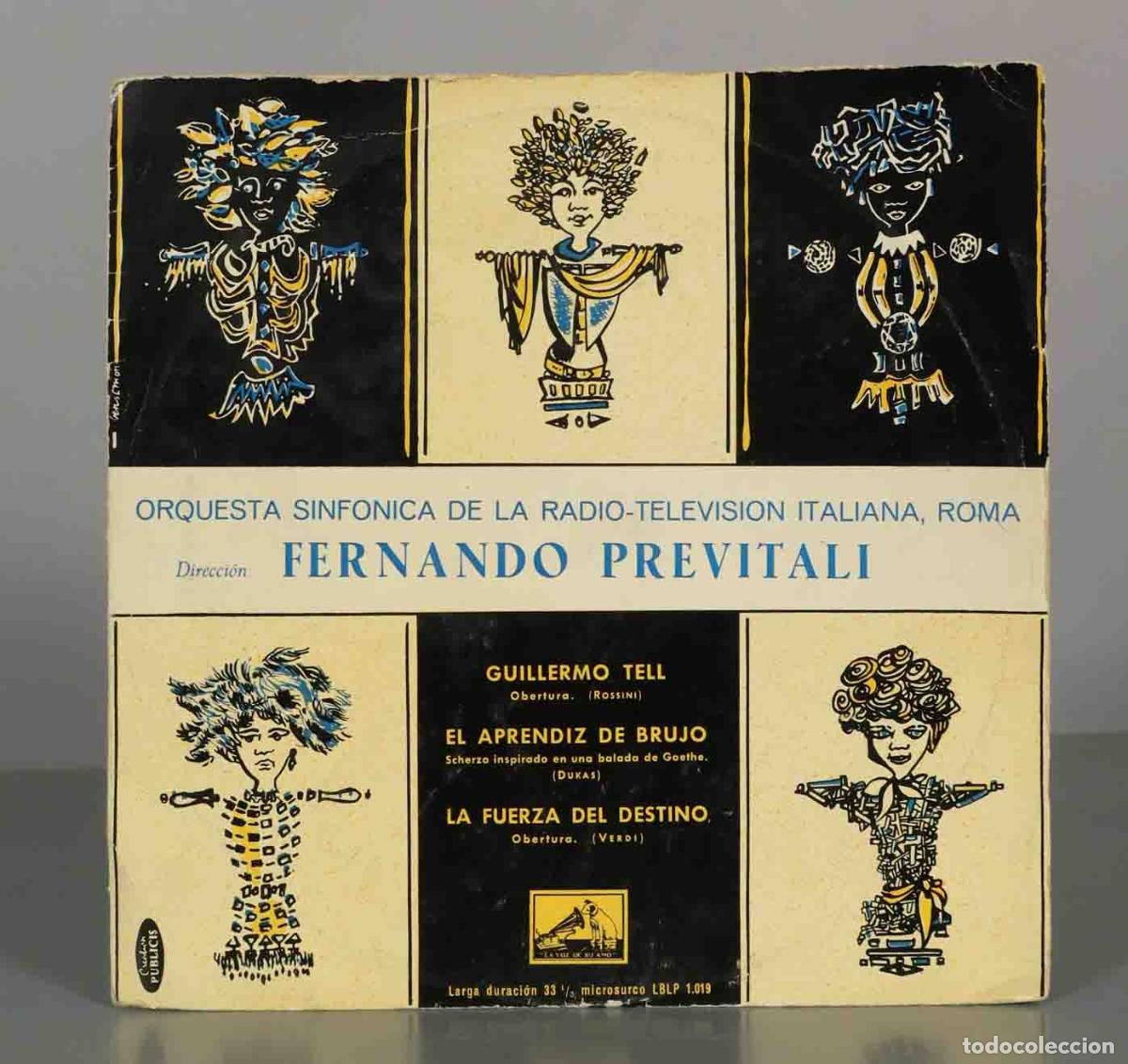 Discos de vinilo: LP. Guillermo Tell, El aprendiz de brujo, La fuerza del destino - Fernando Previtali,