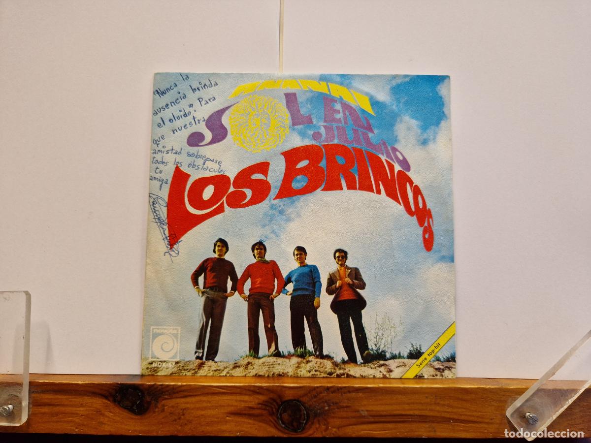 Discos de vinilo: SINGLE. ABBABI. SOL EN JULIO. LOS BRINCOS.