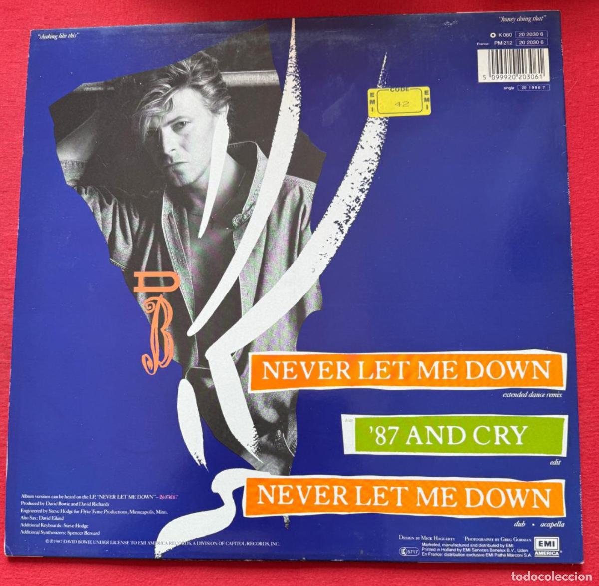 Discos de vinilo: David Bowie Maxi 45t Never let me down EX EX - Foto 3