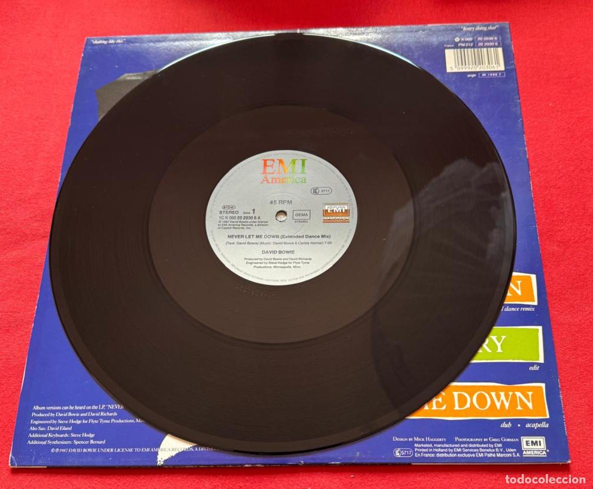 Discos de vinilo: David Bowie Maxi 45t Never let me down EX EX - Foto 4