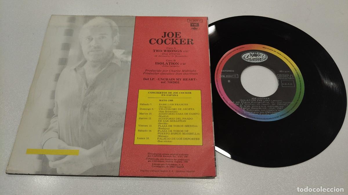 Discos de vinilo: SCO129- JOE COCKER TWO WRONGS- 7&rdquo; - Foto 2