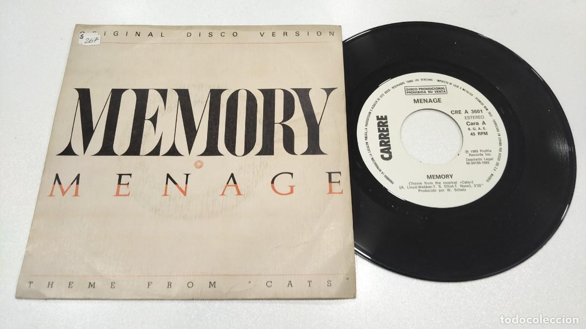 Discos de vinilo: SCO129-MEMORY MENAGE THEME FROM CATS- 7&rdquo;