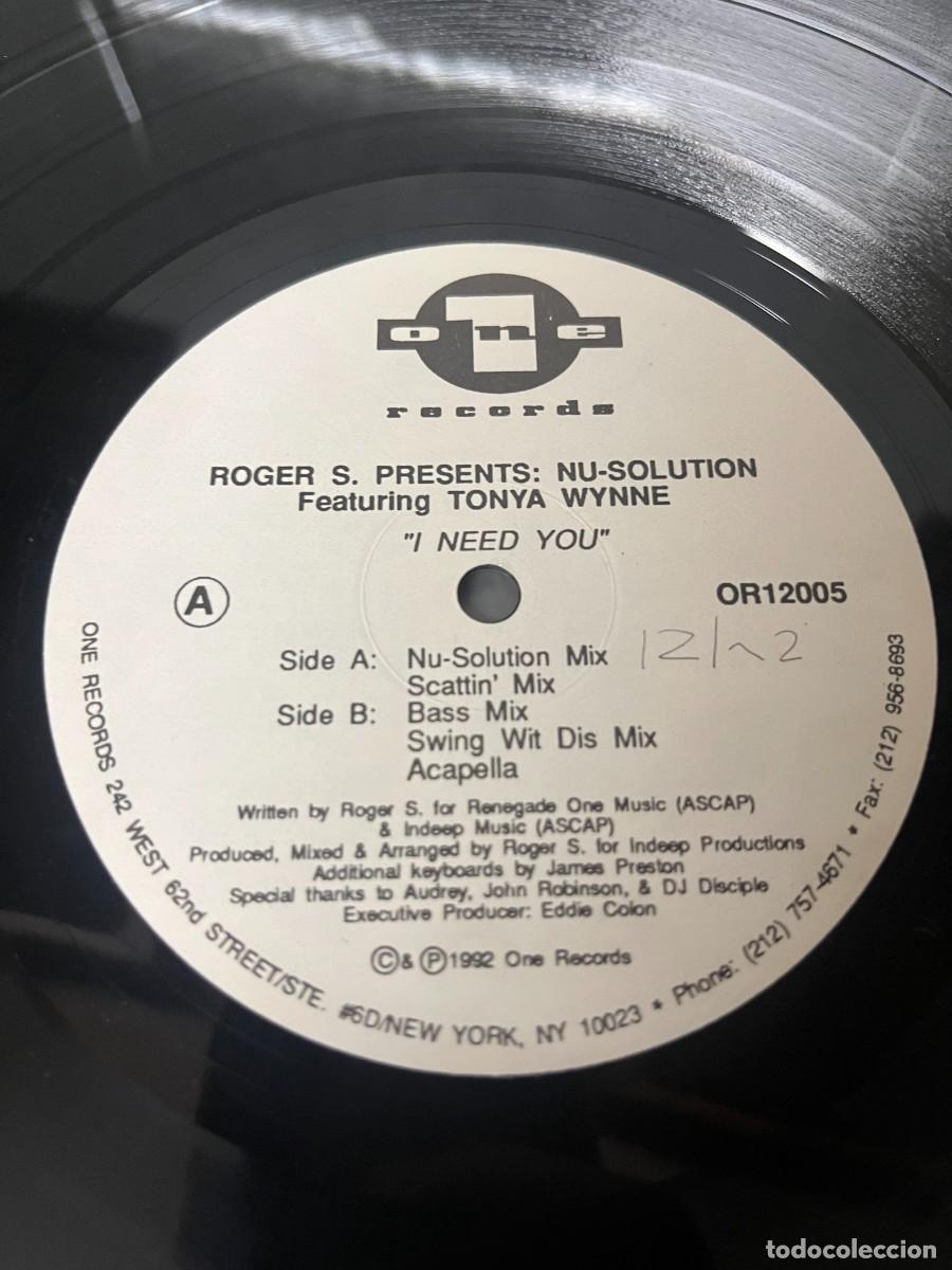 Discos de vinilo: Roger S. Presents Nu-Solution Featuring Tonya Wynne I Need You - Foto 3