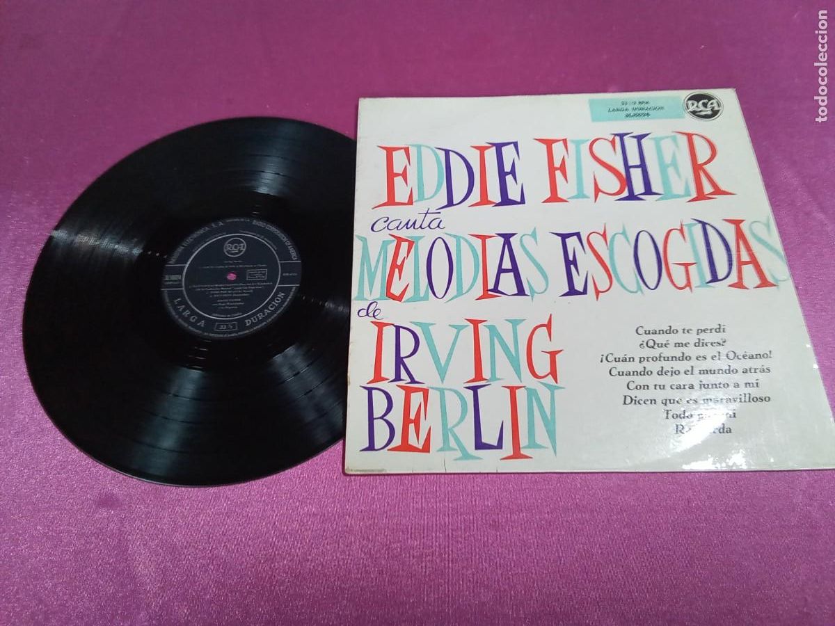 Discos de vinilo: EDDIE FISHER CANTA CON MELOD&Iacute;AS ESCOGIDAS DE IRVING BERL&Iacute;N L32 3 3