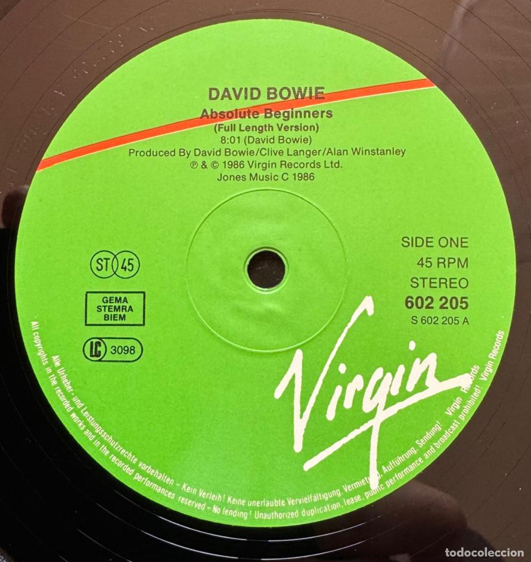 Discos de vinilo: David Bowie Maxi Absolute Beginners (Germany 1986) EX EX - Foto 2