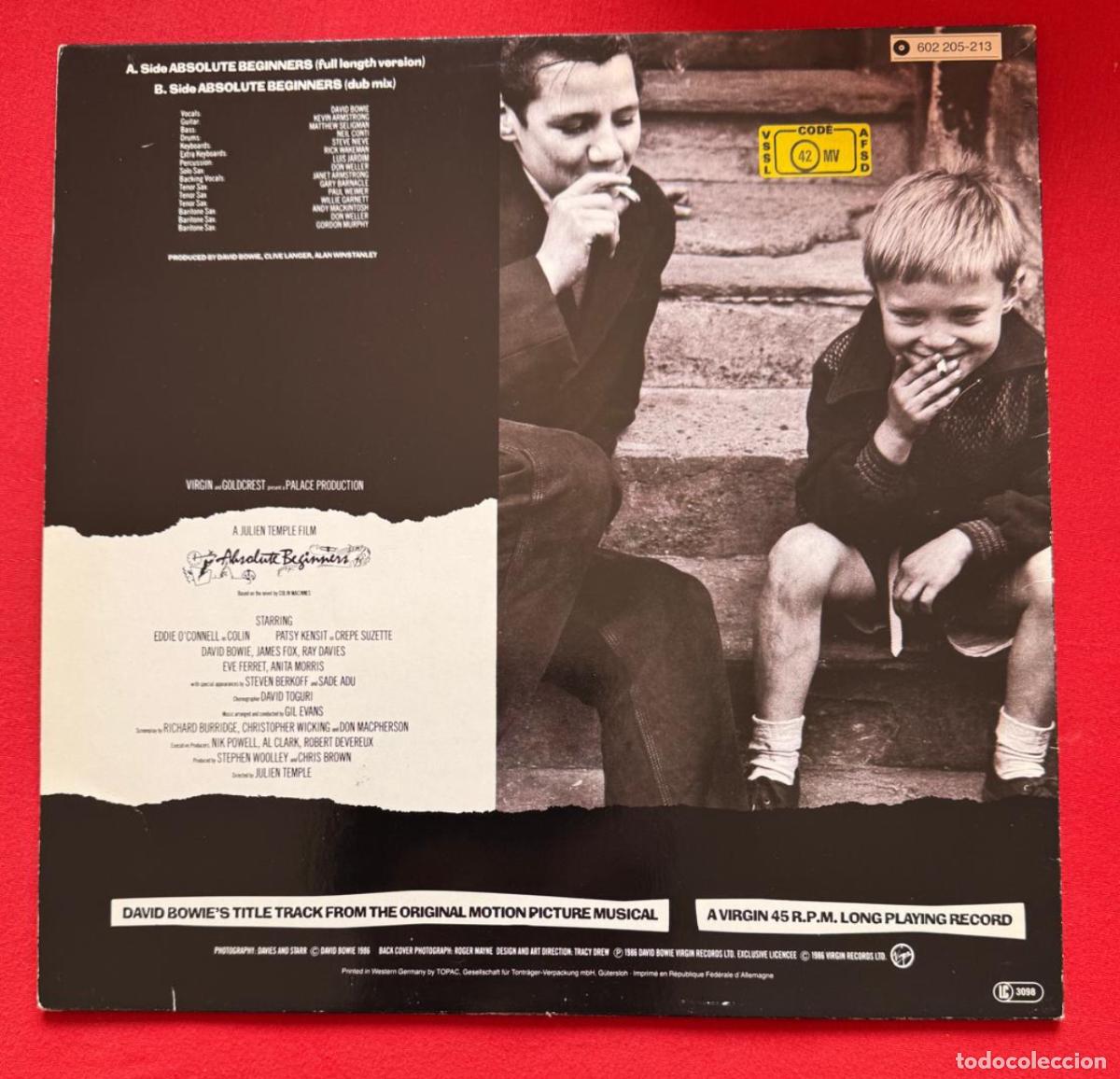 Discos de vinilo: David Bowie Maxi Absolute Beginners (Germany 1986) EX EX - Foto 4