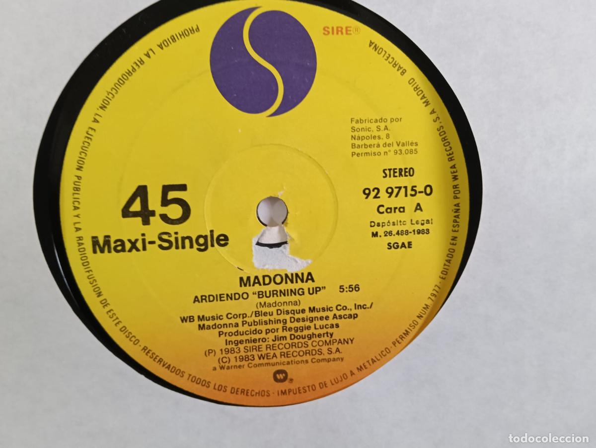 Discos de vinilo: Madonna Ardiendo Maxi sin portada vinilo excelente estado.Ver t&iacute;tulos y dem&aacute;s informaci&oacute;n en fotos a