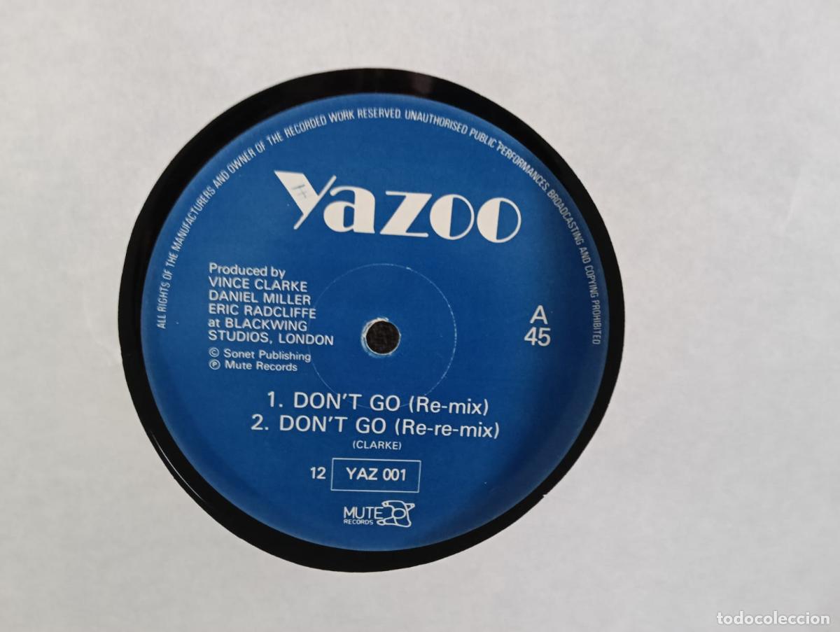 Discos de vinilo: Yazoo Don't Go Maxi Single sin portada vinilo Excelente estado.Ver t&iacute;tulos y dem&aacute;s informaci&oacute;n en fo