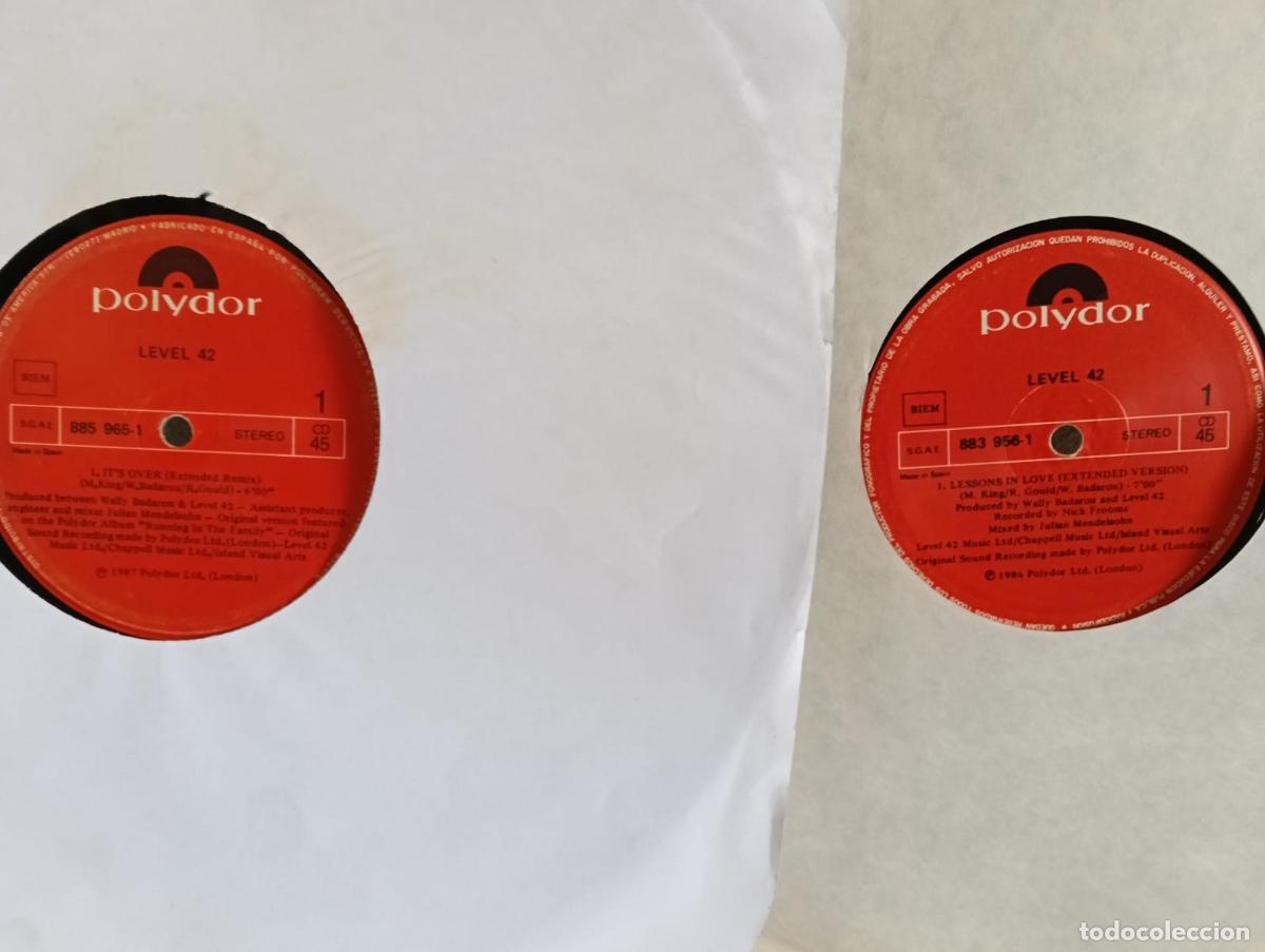 Discos de vinilo: LEVEL 42 Lote 2 Maxis Singlse sin portadas Vinilo usados pero valido.Ver t&iacute;tulos y dem&aacute;s informaci&oacute;n