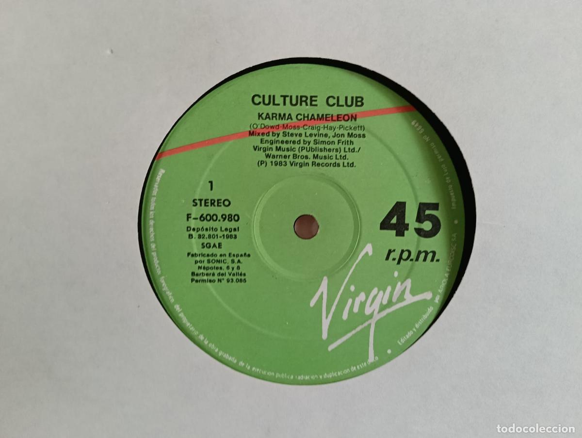 Discos de vinilo: CULTURE CLUB Karma Chamaleon Maxi sin portada vinilo Usado pero valido.Ver t&iacute;tulos y dem&aacute;s informaci