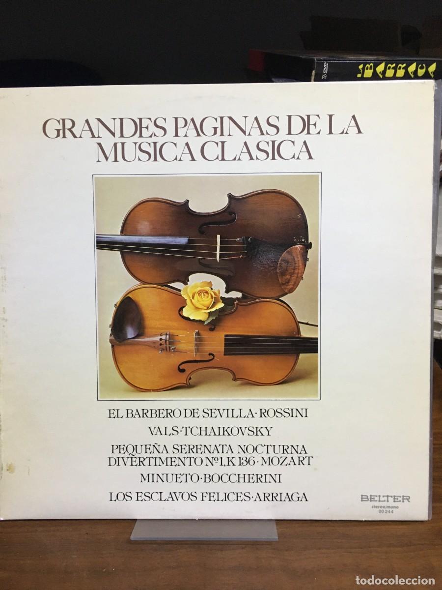 Discos de vinilo: Grandes P&aacute;ginas de la M&uacute;sica Cl&aacute;sica Varios Autores (Rossini, Mozart, etc.)