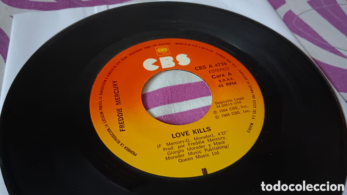 Discos de vinilo: Freddie Mercury &ndash; Love Kills 7&rdquo; Single - Foto 3
