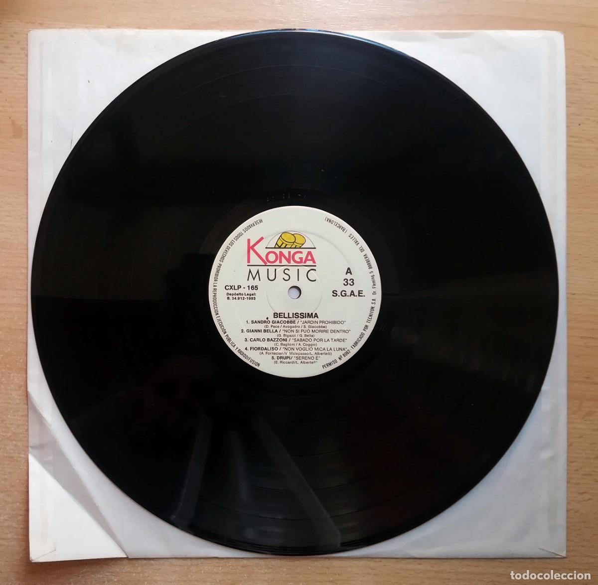 Discos de vinilo: LP Bellissima. Varios artistas. Konga Music 1993. Solo disco y funda.