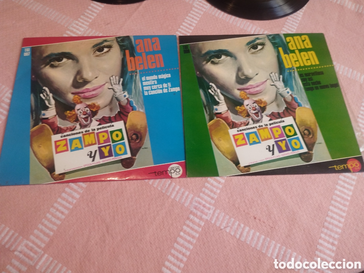 Vinyl records: Lote de 2 singles de Ana Bel&eacute;n Zampo y yo uno verde y otro azul