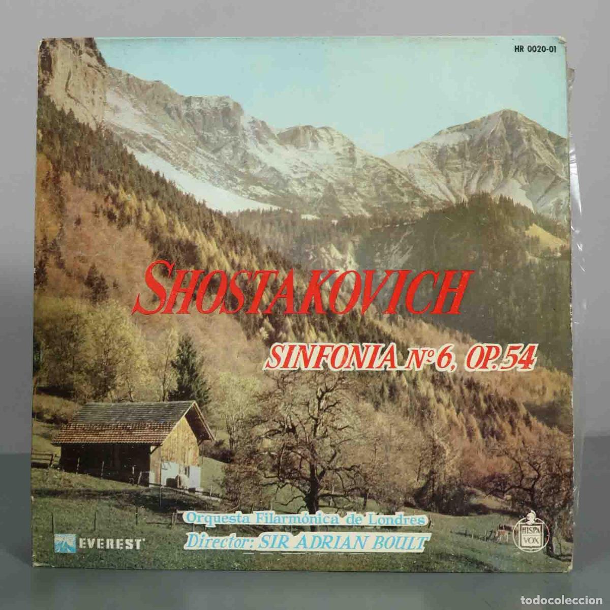 Discos de vinilo: LP. Sinfon&iacute;a N&ordm; 6, Op. 54 - Dmitri Shostak&oacute;vich - Orquesta Filarm&oacute;nica de Londres, Sir Adrian Boult