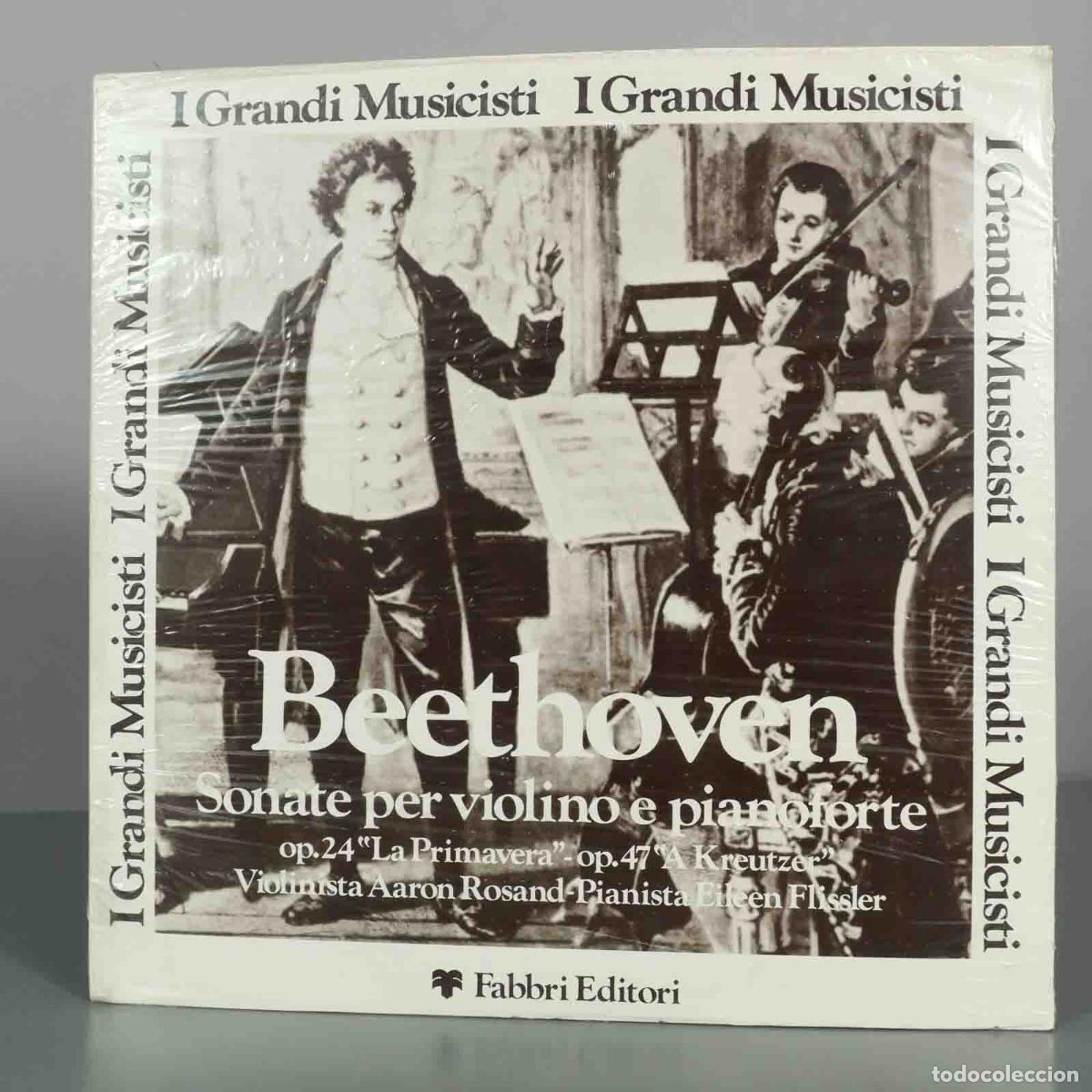 Discos de vinilo: LP. Sonate per violino e pianoforte op.24 La Primavera - op.47 A Kreutzer - Beethoven - Aaron Rosan