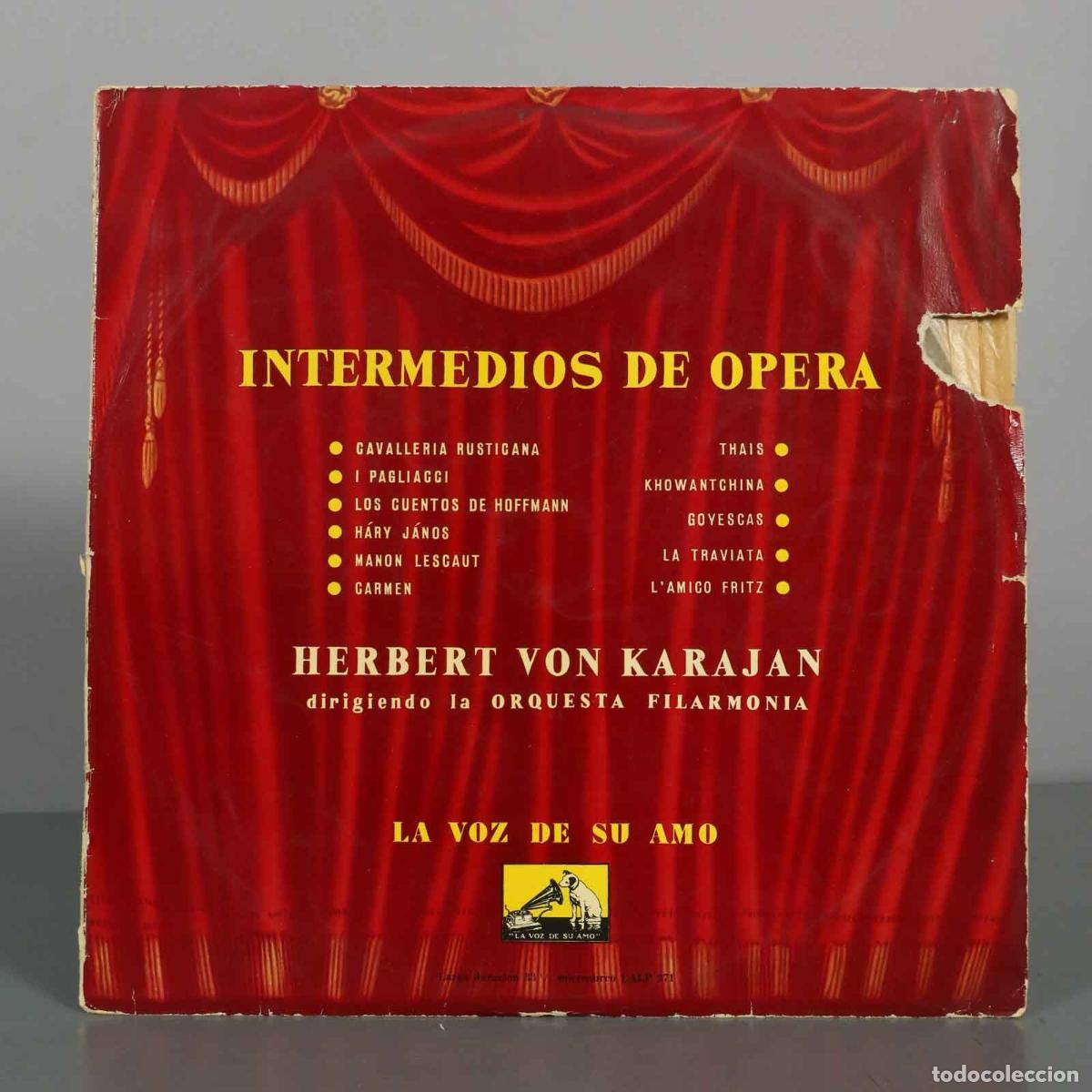 Discos de vinilo: LP. Intermedios de &Oacute;pera - Herbert von Karajan, Philharmonia Orchestra