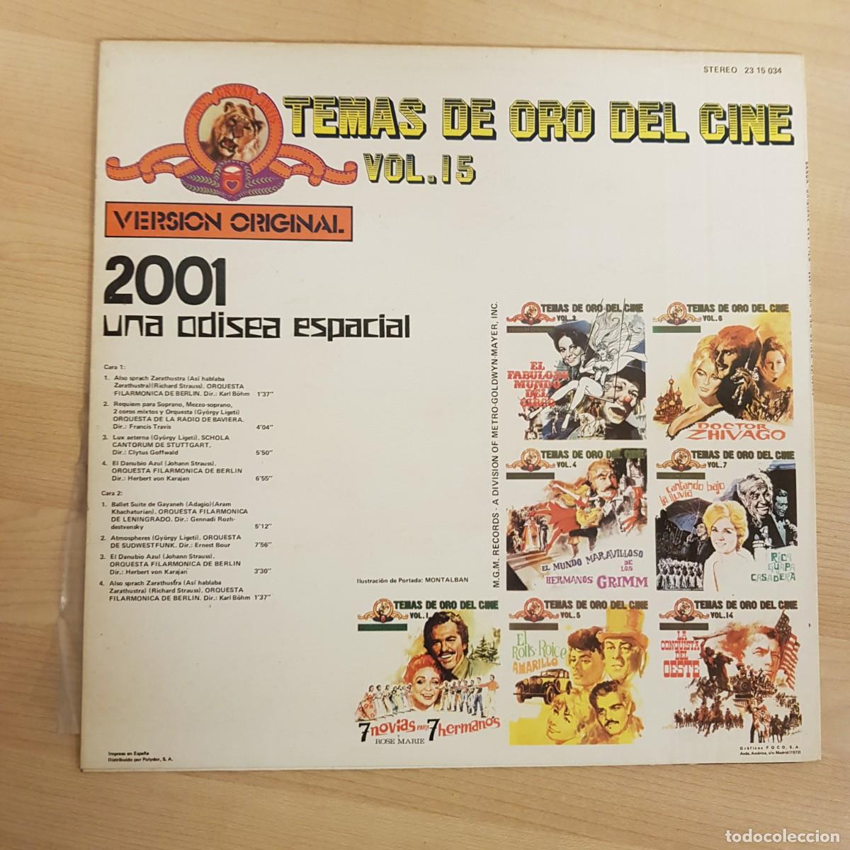 Discos de vinilo: Temas de oro del Cine. 2001 Una Odisea en el Espacio 1972 Disco de Vinilo LP - Foto 2