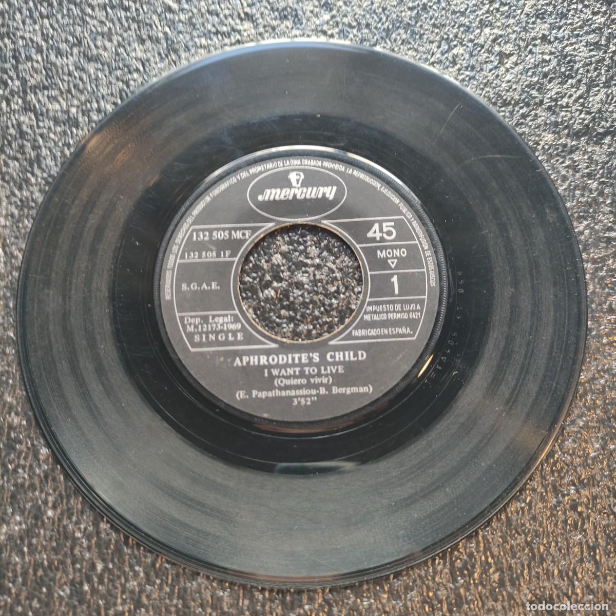 Discos de vinilo: APHRODITE'S CHILD ** I WANT TO LIVE ** SINGLE MERCURY ** SIN CATATULA ** Juani