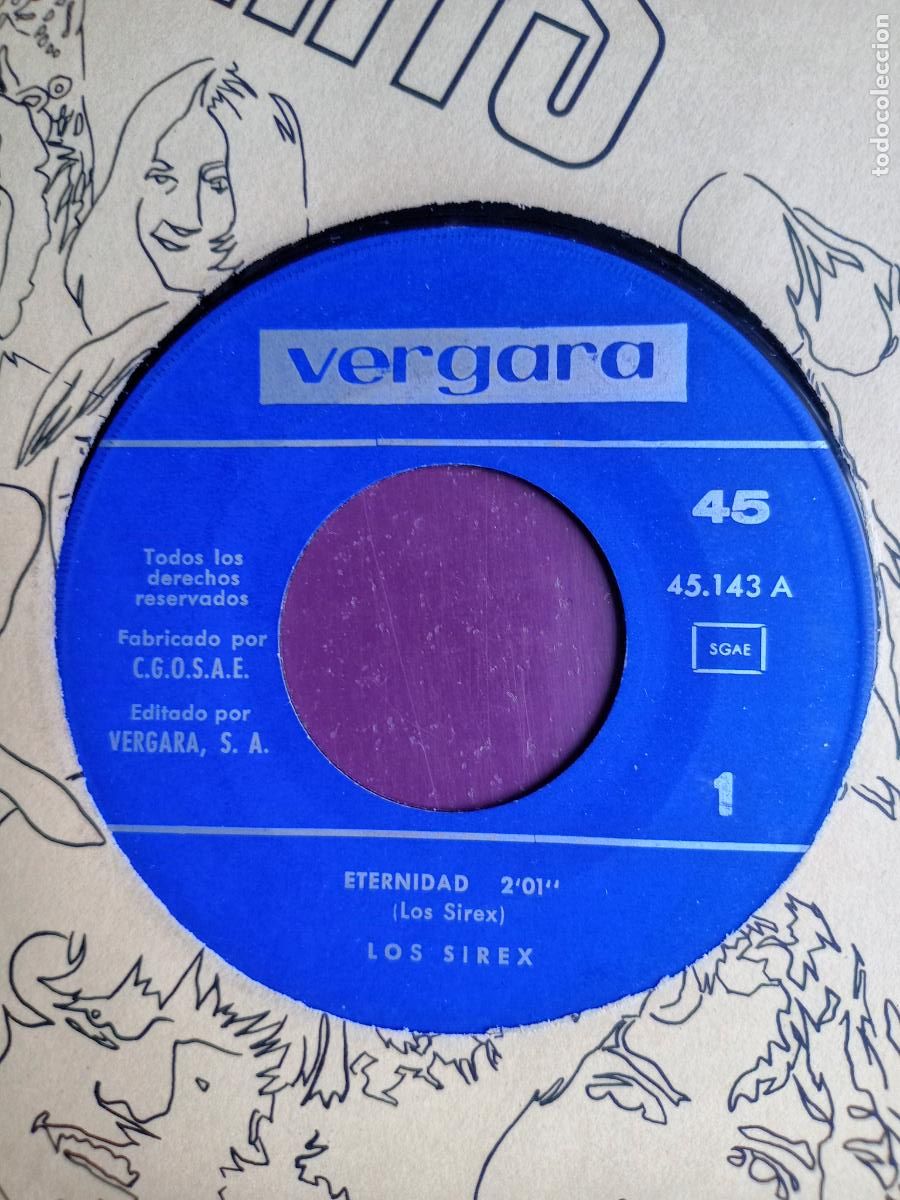 Discos de vinilo: Los Sirex &lrm;&ndash; Eternidad / Si, Lo Hago Por Ti - SG VERGARA 1966 - BEAT GARAGE 60'S