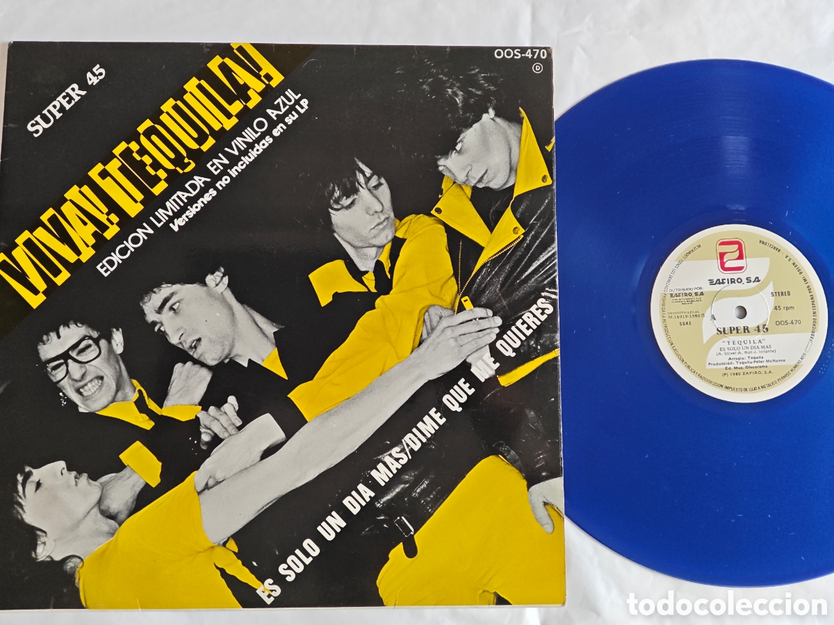 Discos de vinilo: Viva Tequila! Edici&oacute;n limitada en vinilo azul. Disco Super 45