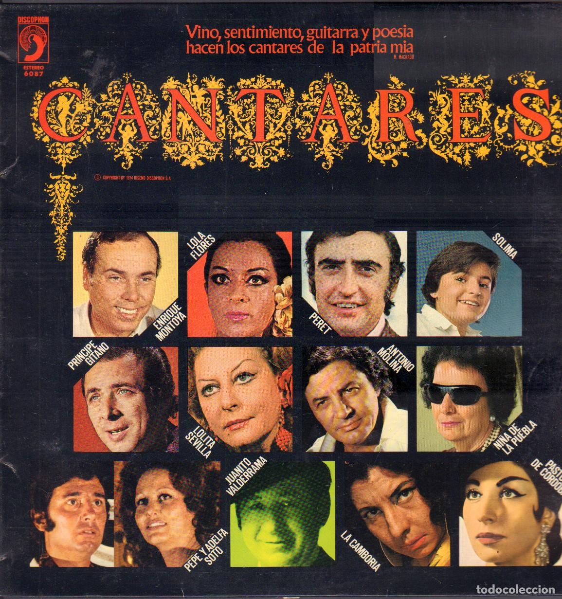 Discos de vinilo: CANTARES - ENRIQUE MONTOYA, LOLA FLORES, PERET, LOLITA SEVILLA.../ LP DISCOPHON 1979 RF-26078