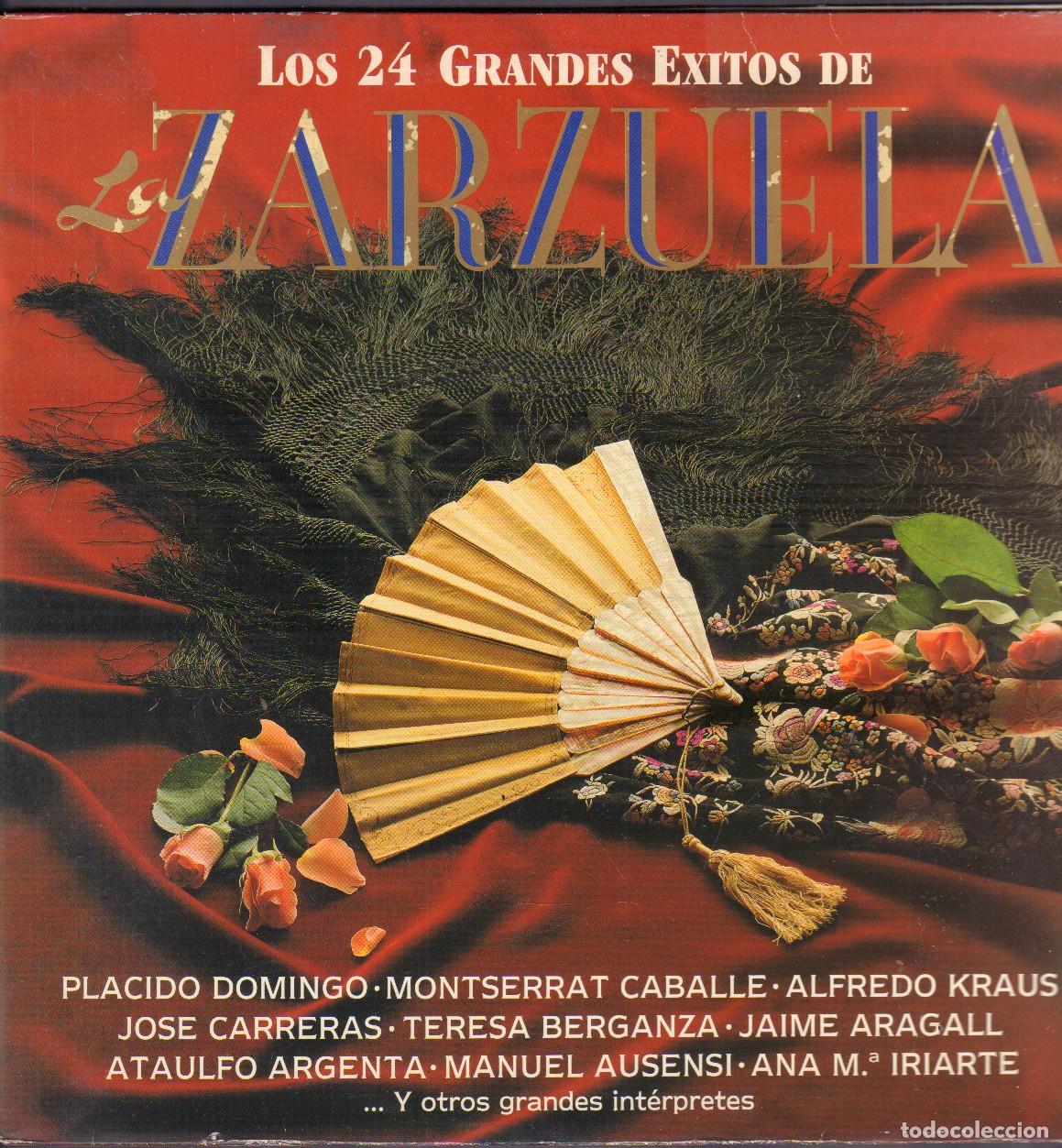 Discos de vinilo: ZARZUELA (LOS 24 GRANDES EXITOS)- PLACIDO DOMINGO, ALFREDO KRAUS../ DOBLE LP COLUMBIA 1991 RF-26088