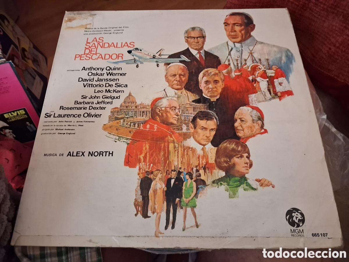 Discos de vinilo: las sandalias del pescador-the shoes of the fisherman-lp banda sonora original musica alex north sp