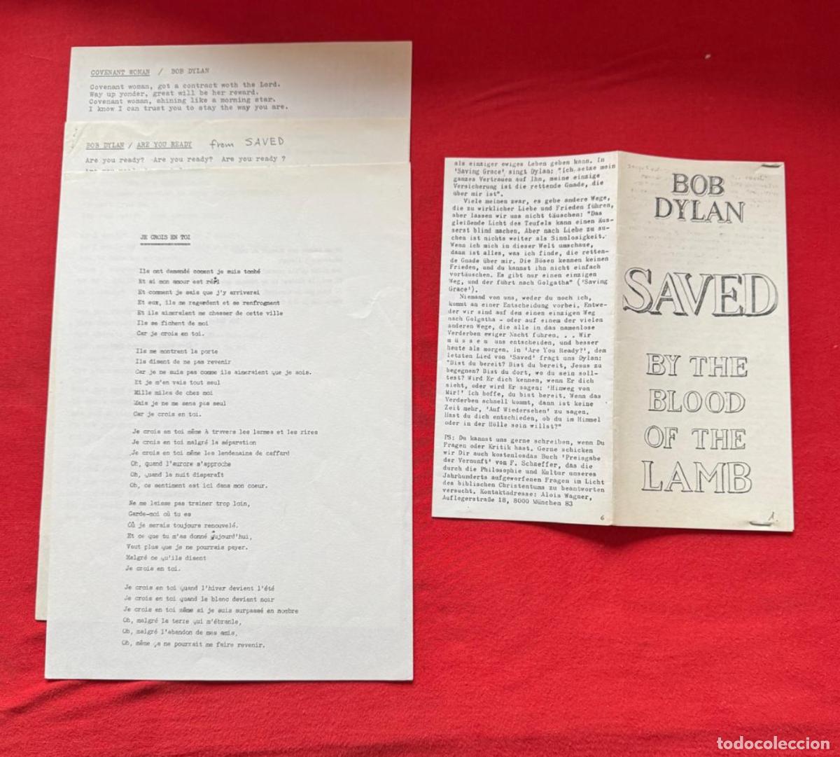 Discos de vinilo: bob dylan 33t saved uk 1980 csb VG++ EX - Foto 4