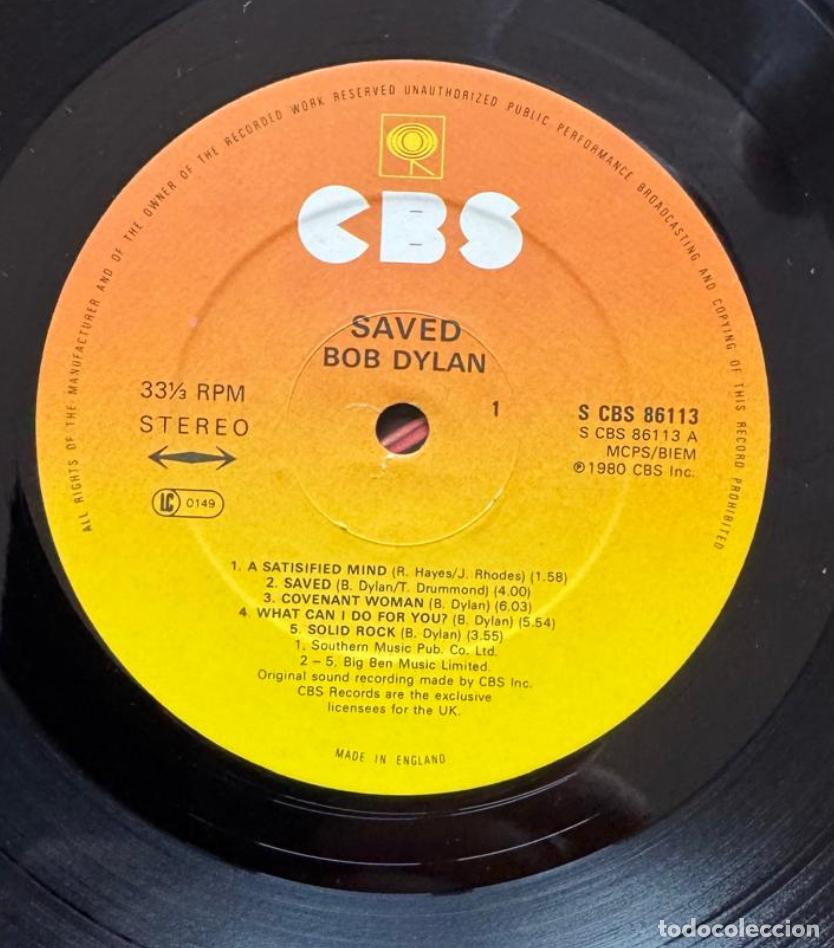 Discos de vinilo: bob dylan 33t saved uk 1980 csb VG++ EX - Foto 6