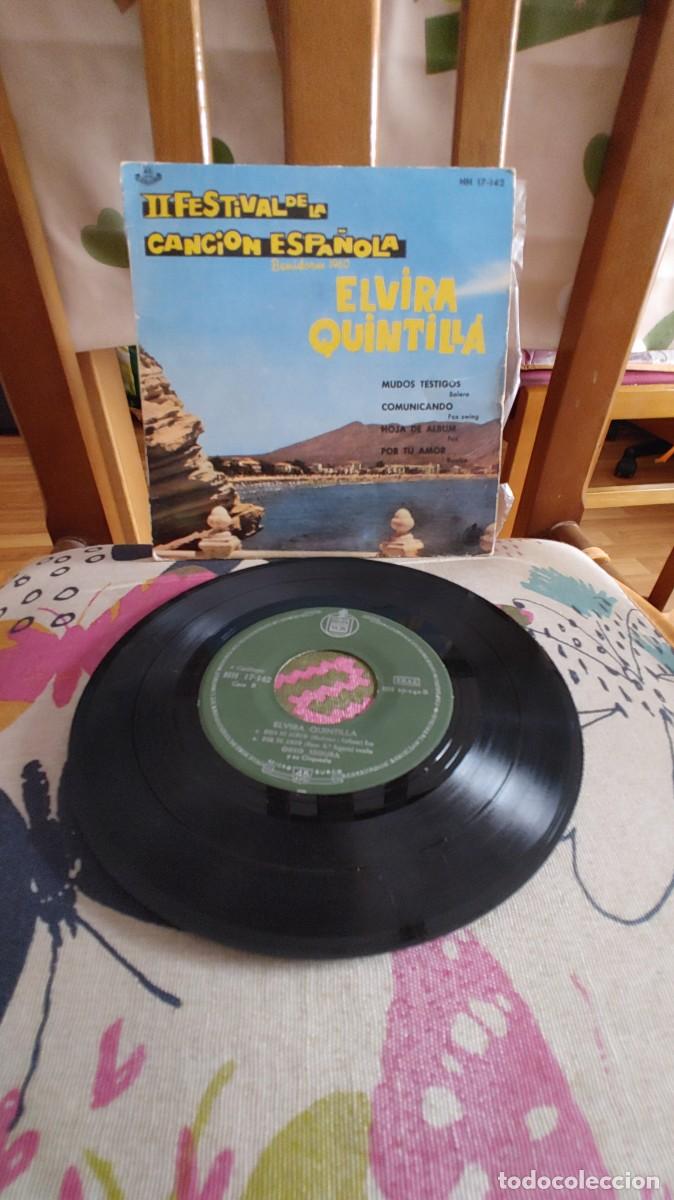 Discos de vinilo: ELVIRA QUINTILLA-EP II FESTIVAL DE LA CANCION ESPA&Ntilde;OLA BENIDORM 1960