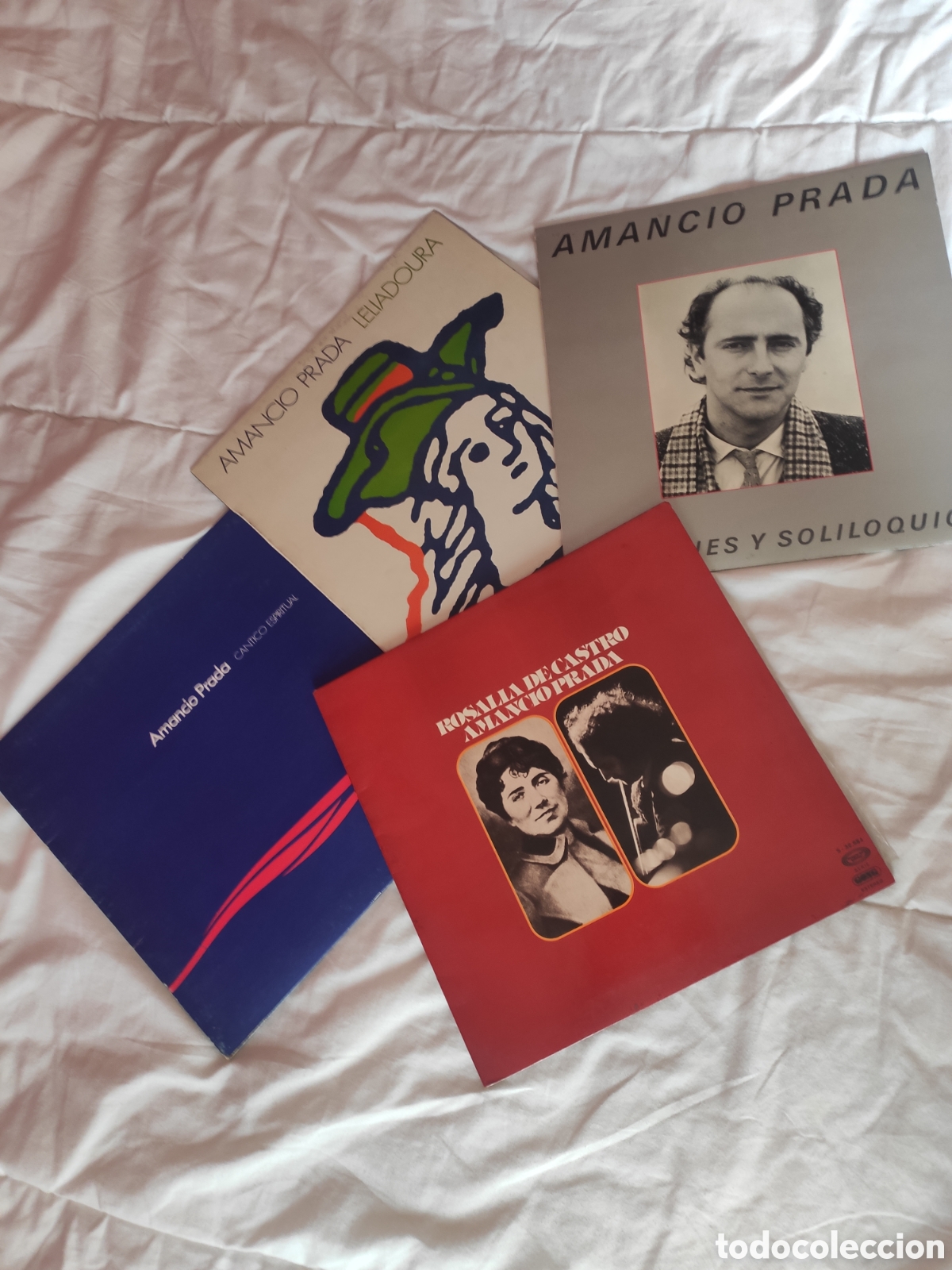 Discos de vinilo: Lote 4 LPs Amancio Prada: C&aacute;ntico Espiritual (Gatefold) + Rosal&iacute;a de Castro + Leliadoura + Canciones