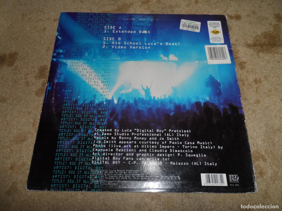 Discos de vinilo: DIGITAL BOY - DIG IT ALL BEAT (ITALY 1994) - Foto 2