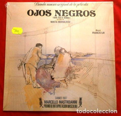Discos de vinilo: OJOS NEGROS (LP. 1987) Banda Sonora Film Les Yeus Noirs - M&uacute;sica: Francis Lai - Marcello Mastroianni