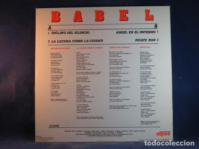 Discos de vinilo: BABEL &ndash; ESCLAVO DEL SILENCIO - LP - Foto 2