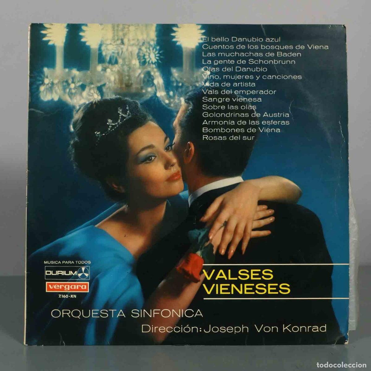 Disques de vinyle: LP. Valses Vieneses - Orquesta Sinf&oacute;nica, Joseph Von Konrad - Durium, Vergara