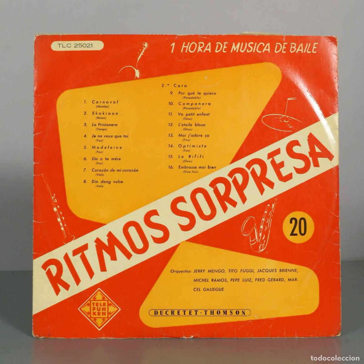Discos de vinilo: LP. Ritmos Sorpresa 20 - Jerry Mengo, Tito Fuggi, Jacques Brienne, Michel Ramos, Pepe Luiz, Fred Ge