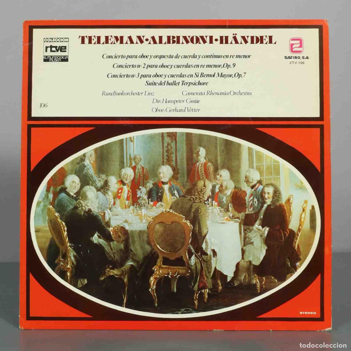Discos de vinilo: LP. Teleman, Albinoni, H&auml;ndel - Conciertos para oboe y cuerdas - Gerhard Vetter, Hanspeter Gm&uuml;r, Ru